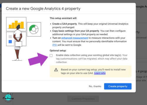 upgrade to GA-4 from universal analytics property for Blogger via GA-4 setup assistant