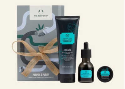 Top mother’s day beauty gift ideas from The Body Shop. Pamper & Purify Himalayan Charcoal Skincare gift set