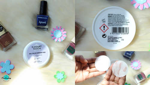 Elegant Touch London acetone-free nail polish remover pads review. packaging of elegant touch nail polish remover wipes