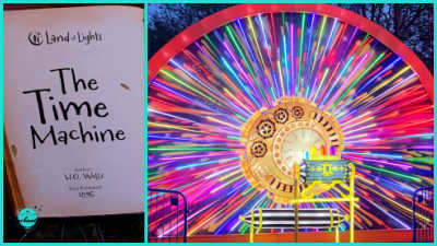The Time Machine display at  Gulliver’s land of lights lantern festival 2023 Milton Keynes. Is it worth visiting with kids.