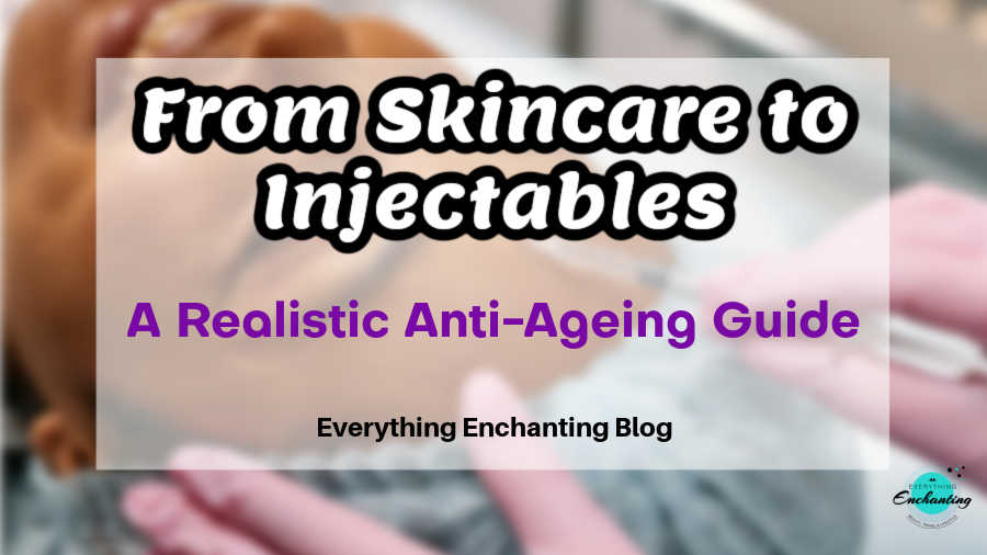 Close-up image showing a person receiving a cosmetic injection, with the text overlay: 