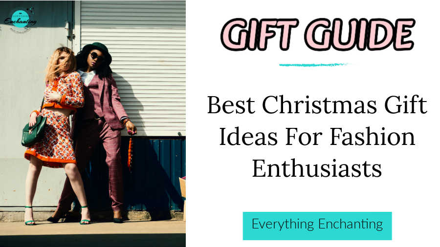 Two stylishly dressed women posing against a light wall next to a dark wall. The woman on the left has red hair and is wearing a matching orange and cream patterned skirt and cropped jacket set with green heels and a dark green handbag. The woman on the right has dark hair, is wearing a dark fedora hat, a patterned mauve suit, and dark sunglasses. Large text overlay reads 